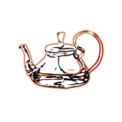 Color sketch of a drinking water jug ​​with transparent background