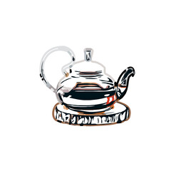 Color sketch of a drinking water jug ​​with transparent background