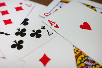 shot on black jack table
