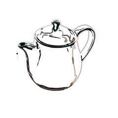 Color sketch of a drinking water jug ​​with transparent background