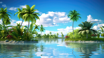 an amazing beach wallpaper artwork in a realistic style, ai generated image