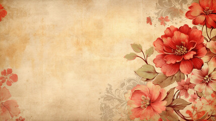 a vintage inspired beautiful red roses gift card, ai generated image