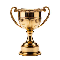 gold trophy cup isolated on transparent background