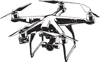 Drone silhouette, vector illustration, SVG