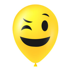 Halloween yellow balloon illustration with scary and funny face