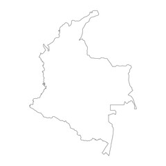 Highly detailed Colombia map with borders isolated on background