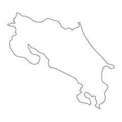 Highly detailed Costa Rica map with borders isolated on background