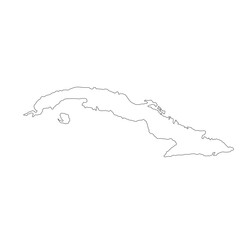 Highly detailed Cuba map with borders isolated on background