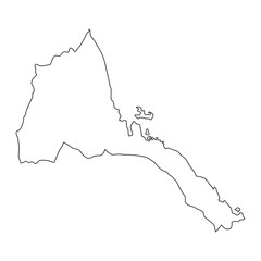 Highly detailed Eritrea map with borders isolated on background