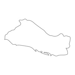 Highly detailed El Salvador map  with borders isolated on background