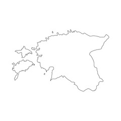 Highly detailed Estonia map with borders isolated on background