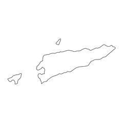 Highly detailed East Timor map with borders isolated on background