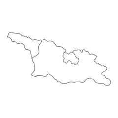 Highly detailed Georgia map with borders isolated on background