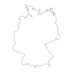 Highly detailed Germany map with borders isolated on background