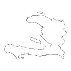 Highly detailed Haiti map with borders isolated on background