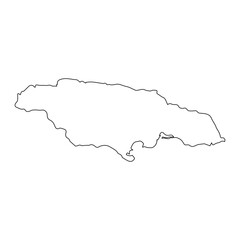 Highly detailed Jamaica map with borders isolated on background