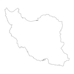 Highly detailed Iran map with borders isolated on background