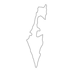 Highly detailed Israel map with borders isolated on background