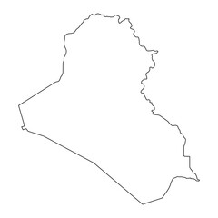 Highly detailed Iraq map with borders isolated on background