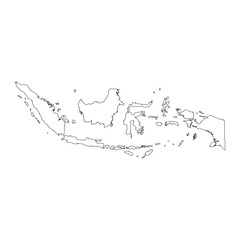 Highly detailed Indonesia map with borders isolated on background