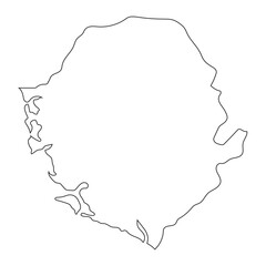 Highly detailed Sierra Leone map with borders isolated on background