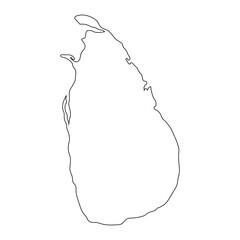 Highly detailed Sri Lanka map with borders isolated on background