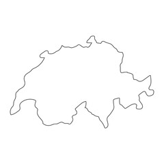 Highly detailed Switzerland map with borders isolated on background