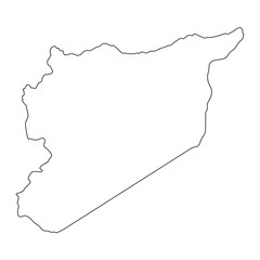 Highly detailed Syria map with borders isolated on background
