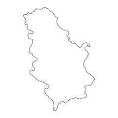 Highly detailed Serbia map with borders isolated on background