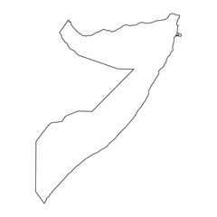 Highly detailed Somalia map with borders isolated on background