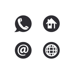 contact us icons phone web address email