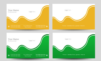 
Professional modern double sided  business card design template. Flat range business card animation