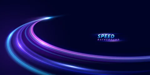 Foto op Plexiglas Abstract speed line background. Dynamic motion speed of light. Technology velocity movement pattern for banner or poster design. Vector EPS10. © Phantip