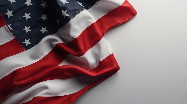 America flag banner on white background. Generative AI
