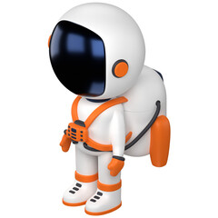 3D illustration of an astronaut from isometric angle