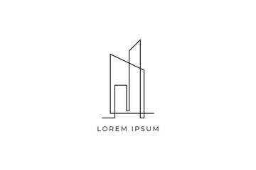 real state apartment minimal line style business logo gradient letter brand design modern style creative wordmark design typography illustration, line real state logo design