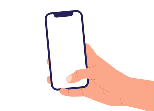 recommend clip art: Hand with smartphone.Hand holding phone