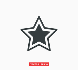Star Icon Flat Vector Illustration Design Template