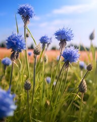 Babyblue flowers on a meadow