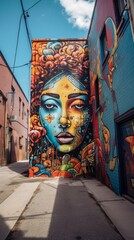 Obraz premium Vibrant Urban Street Art. Generative AI