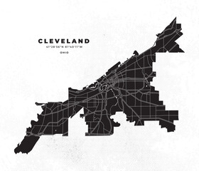 Cleveland - Ohio map vector poster flyer - obrazy, fototapety, plakaty