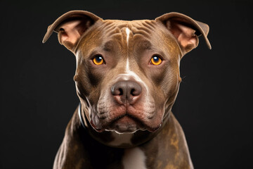 Front and Center: Mesmerizing Pit Bull on Seamless Background - Generative AI
