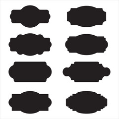 black frame set, border design vector