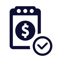 Obraz premium dollar, loan, bills paid statement icon