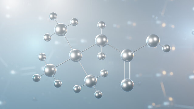 trimethylglycine molecular structure, 3d model molecule, betaine, structural chemical formula view from a microscope
