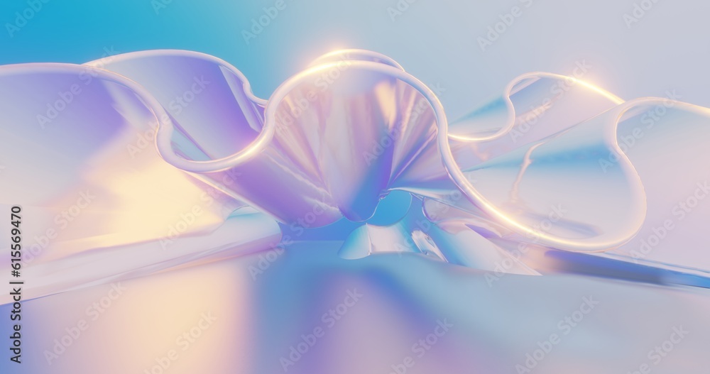 Poster Abstract colorful background curved pattern in design 3d render