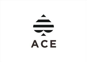 ace logo design vector silhouette illustration