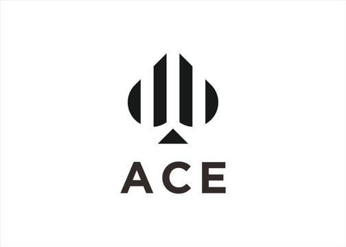 ace logo design vector silhouette illustration