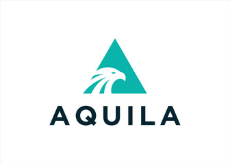 eagle triangle logo design vector silhouette illustration