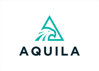 eagle triangle logo design vector silhouette illustration